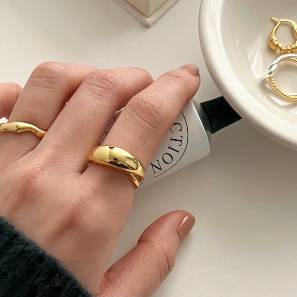 Gold layered ring, gold dome ring, stacking gold ring, statement gold ring